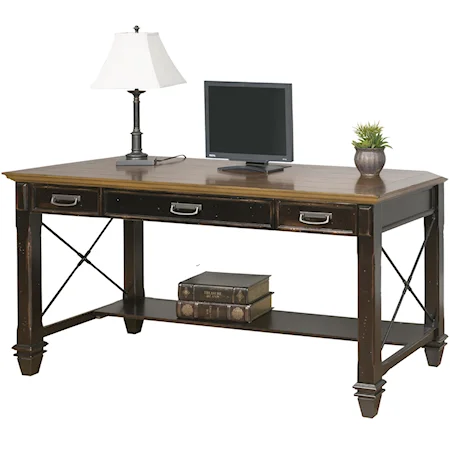 Writing Desk with 3 Drawers and Shelf